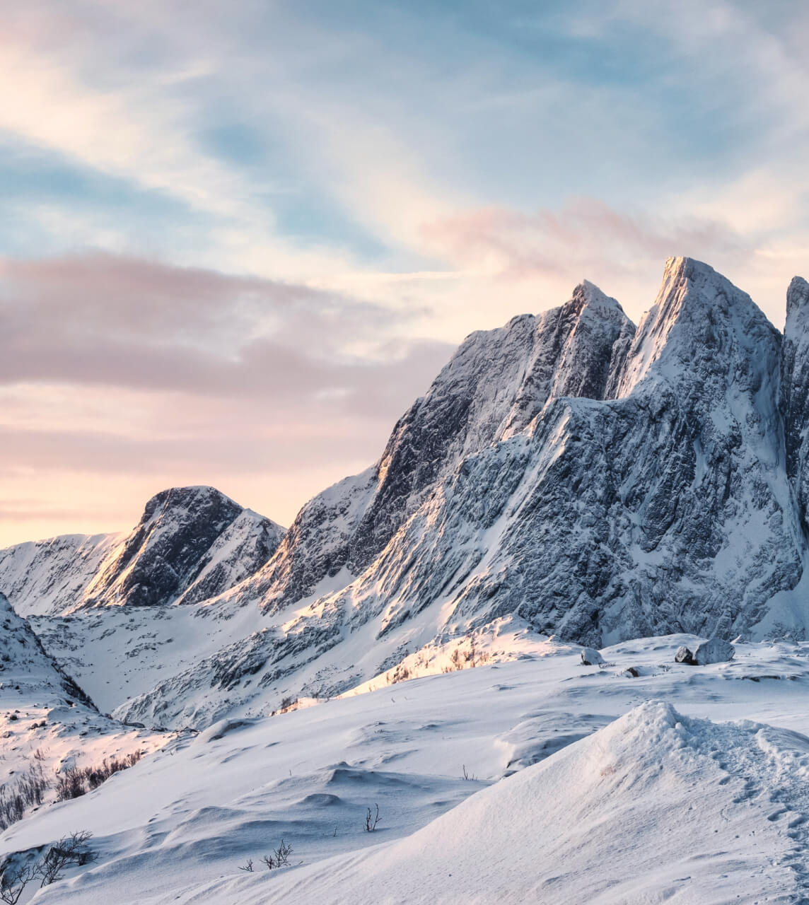 Serene Peaks in Pastel Glow