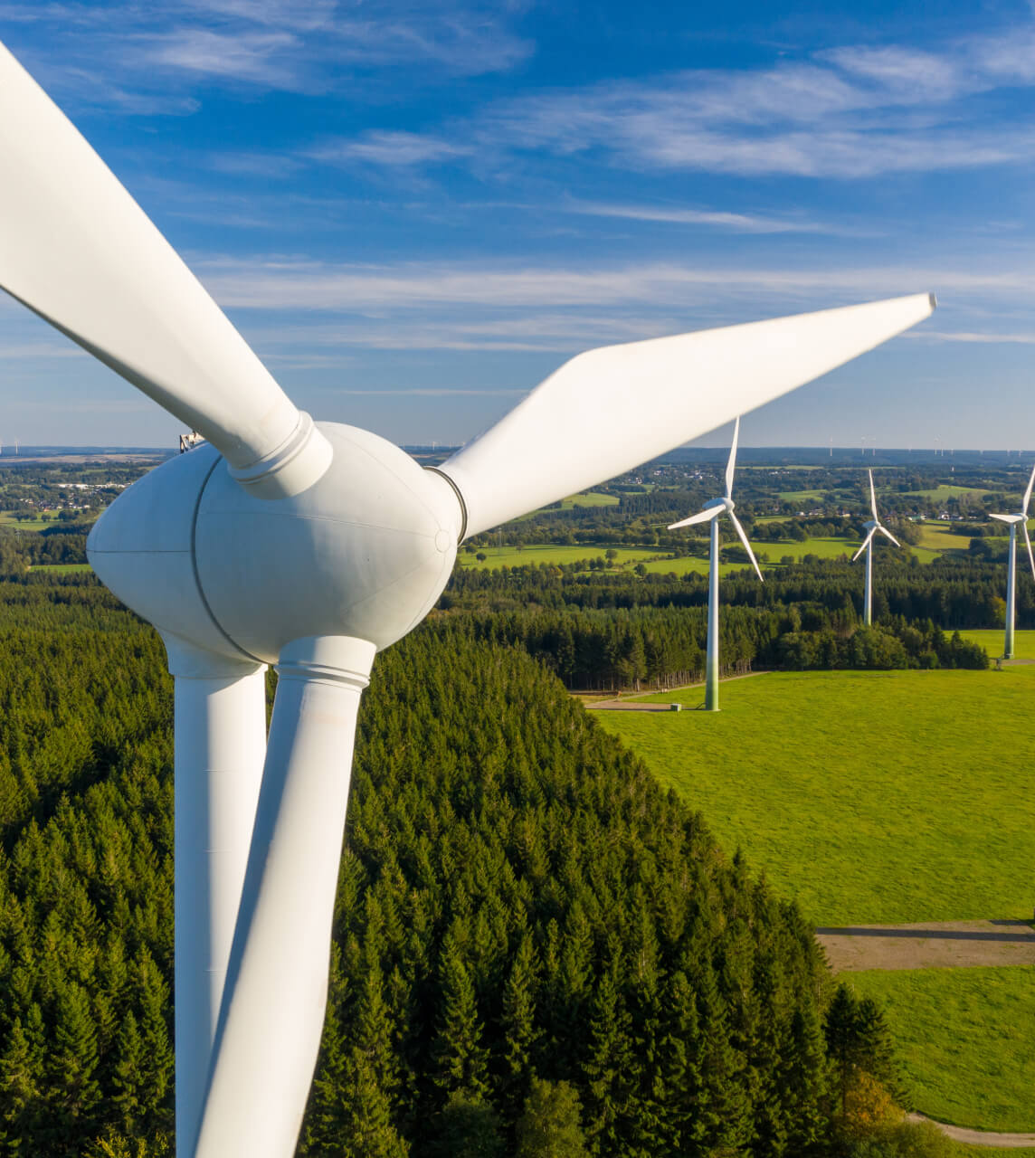 Closeup view of Windmills