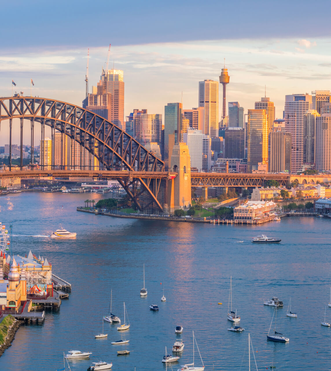 Sydney harbour bridge and city skyline